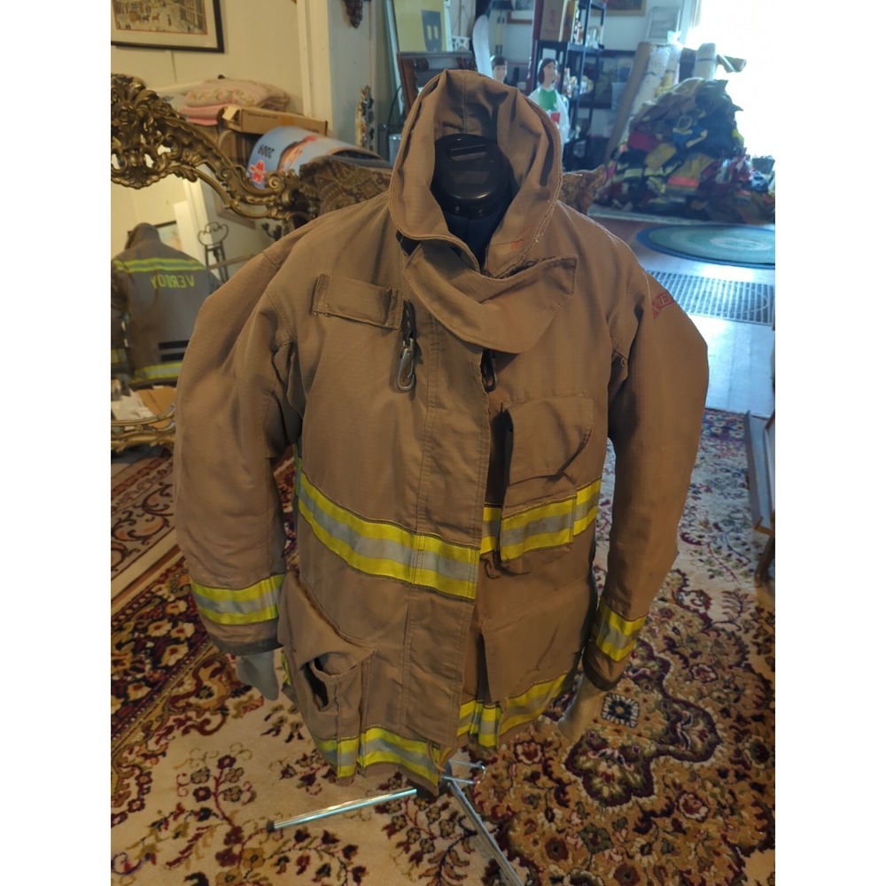 Vintage Retired Firefighter Turnout JACKET‎ FIRE COAT USED Size 44 X 32